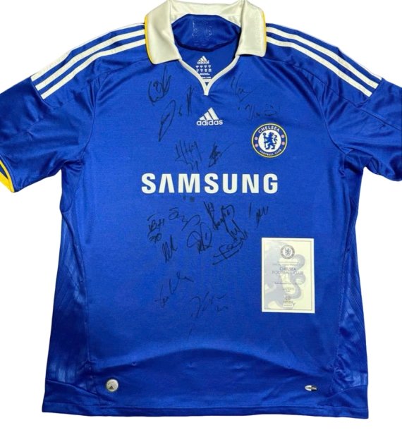 Áo đấu Chelsea năm 2008 có chữ ký của toàn đội