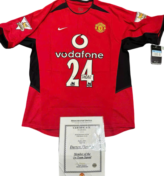 Áo đấu Manchester United mùa giải 2002-2003 sân nhà - Có chữ ký của Fletcher