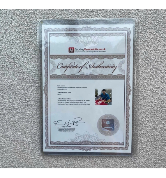 [A1 Sporting có chữ ký] Áo đấu Gerrard Liverpool 1213 có chữ ký