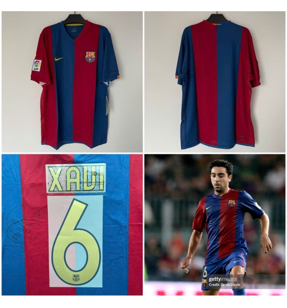 [Có chữ ký] Áo đấu có chữ ký của Xavi Barcelona 06/07
