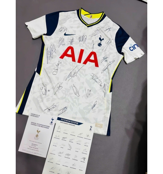 Áo đấu Tottenham Hotspur mùa giải 20-21 có chữ ký của toàn đội