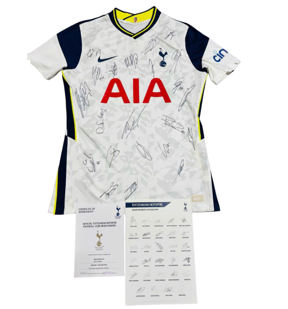 Áo đấu Tottenham Hotspur mùa giải 20-21 có chữ ký của toàn đội